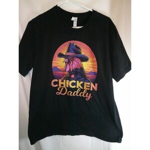 Chicken Daddy Graphic T-Shirt‎ Cowboy Rooster Funny XL